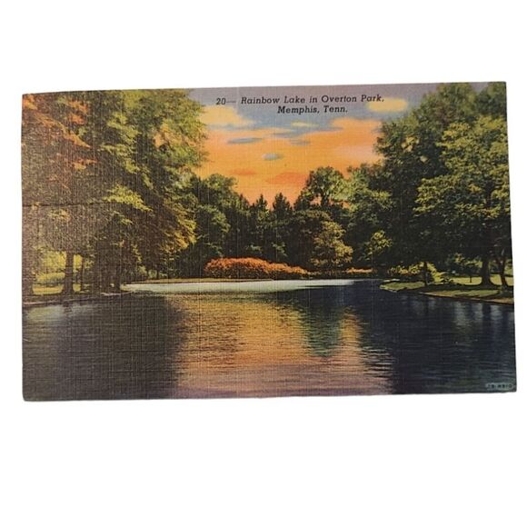 Antique Postcard of Memphis Rainbow Lake in Overton Park ca. Unknown - Picture 1 of 3